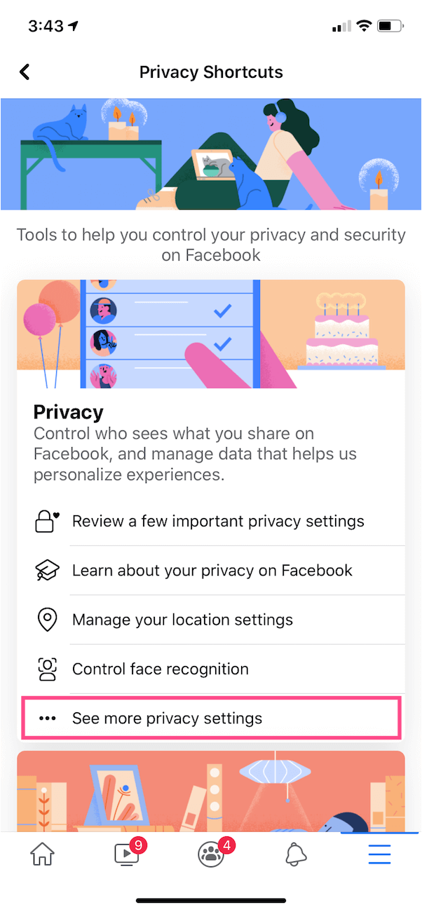 zmień ustawienia prywatności w aplikacji facebook na telefonie komórkowym