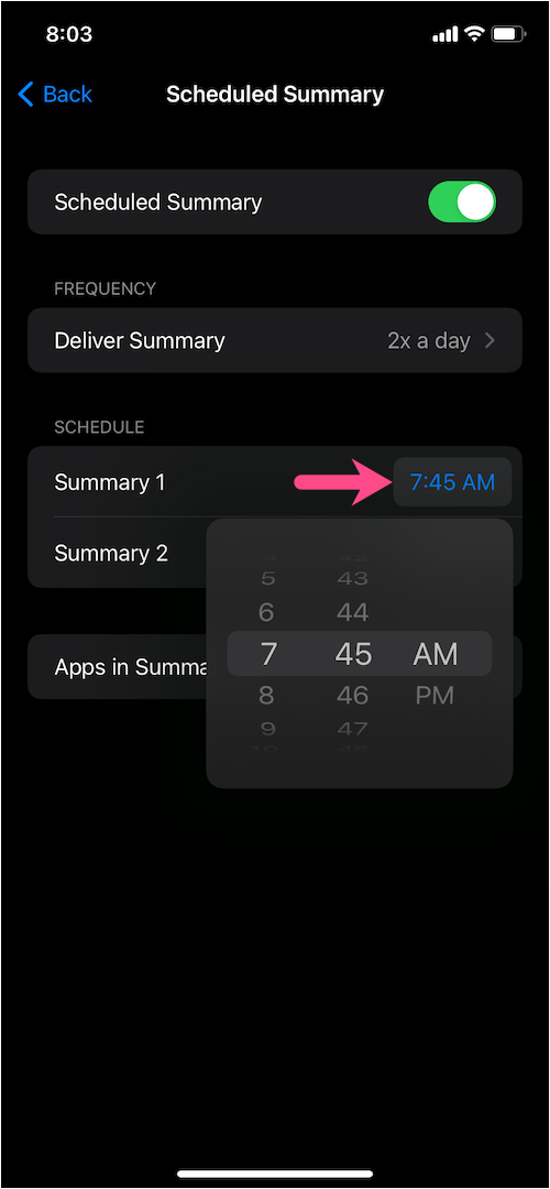 Jak zmienić czas harmonogramu podsumowania powiadomień w systemie iOS 15