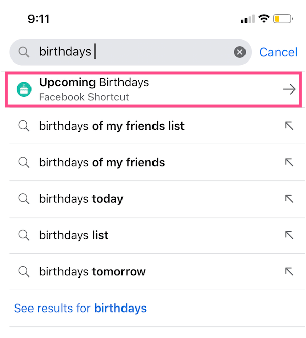 wyszukiwanie dat urodzin w aplikacji facebook