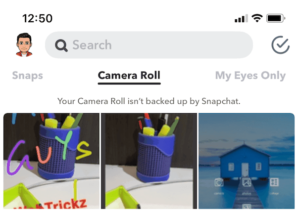 rolka aparatu w aplikacji snapchat
