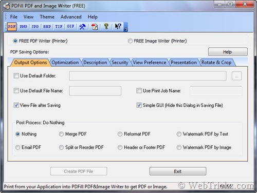 Program PDFill PDF i Image Writer