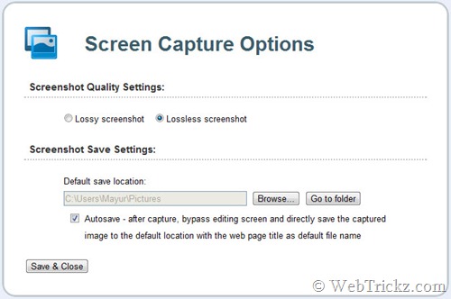 Screen Capture_options