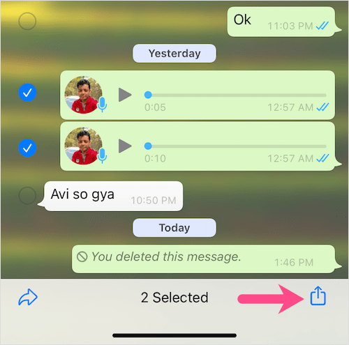 pobieranie notatki głosowej WhatsApp na iPhone'a