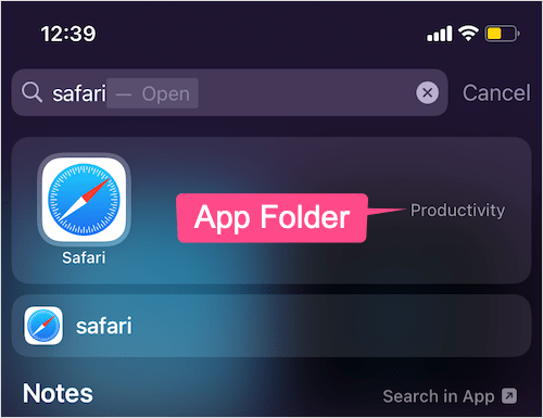 wyszukać aplikację safari na telefonie iPhone