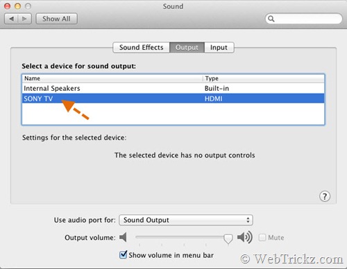 wybór wyjścia dźwięku na komputerze mac