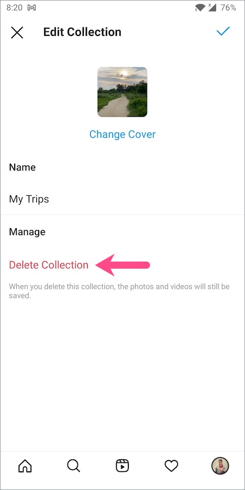 jak usunąć zapisane kolekcje w instagramie na androidzie