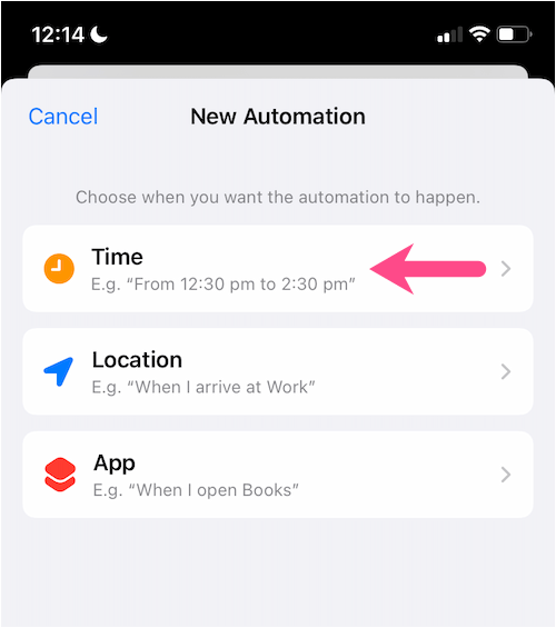 dodaj automatyzację dnd w iOS 15