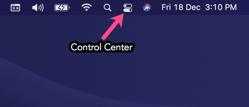 centrum sterowania na pasku menu w systemie macOS Big Sur