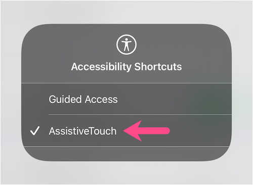 Włączanie dotyku wspomagającego za pomocą Centrum sterowania w systemie iOS 14