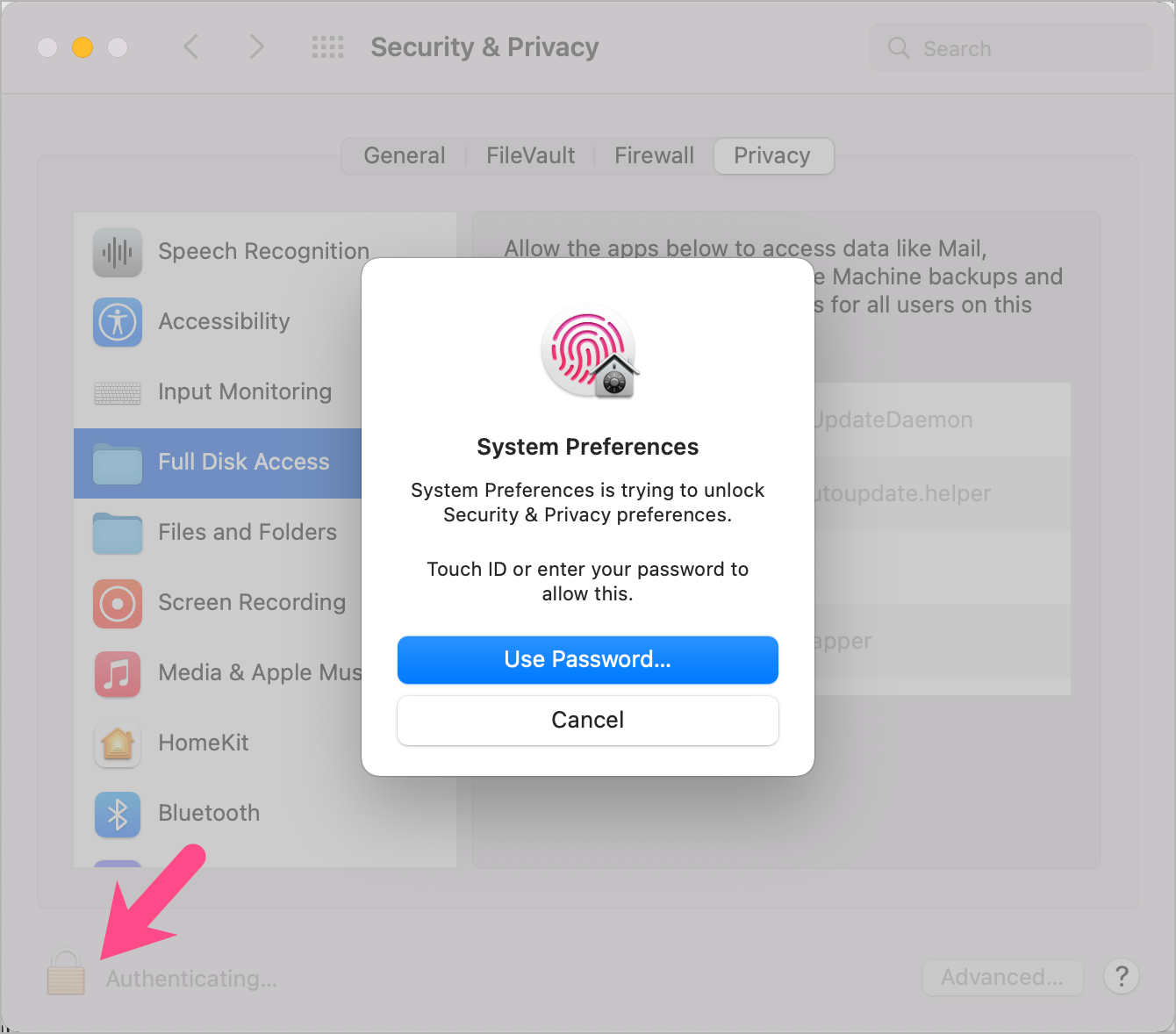 Odblokowywanie preferencji bezpieczeństwa i prywatności na komputerze mac