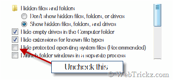 opcje folderów