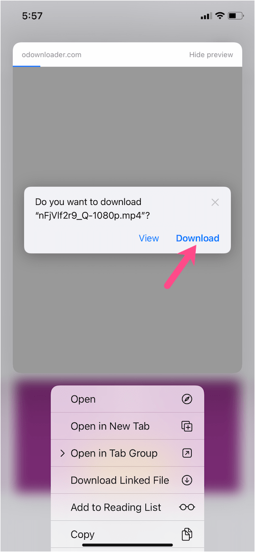 pobieranie filmów w Safari w systemie iOS 15