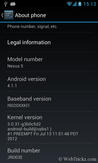 nexus s android 4.1.1_about phone