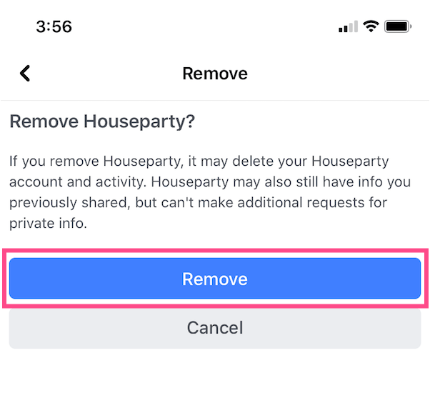 odłączyć aplikację houseparty od facebooka