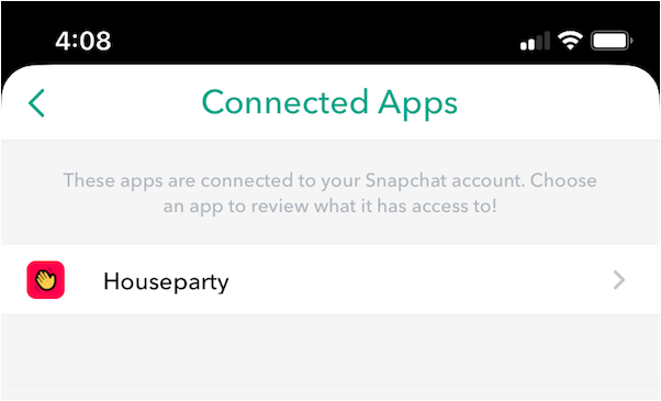 aplikacja houseparty connected w snapchacie