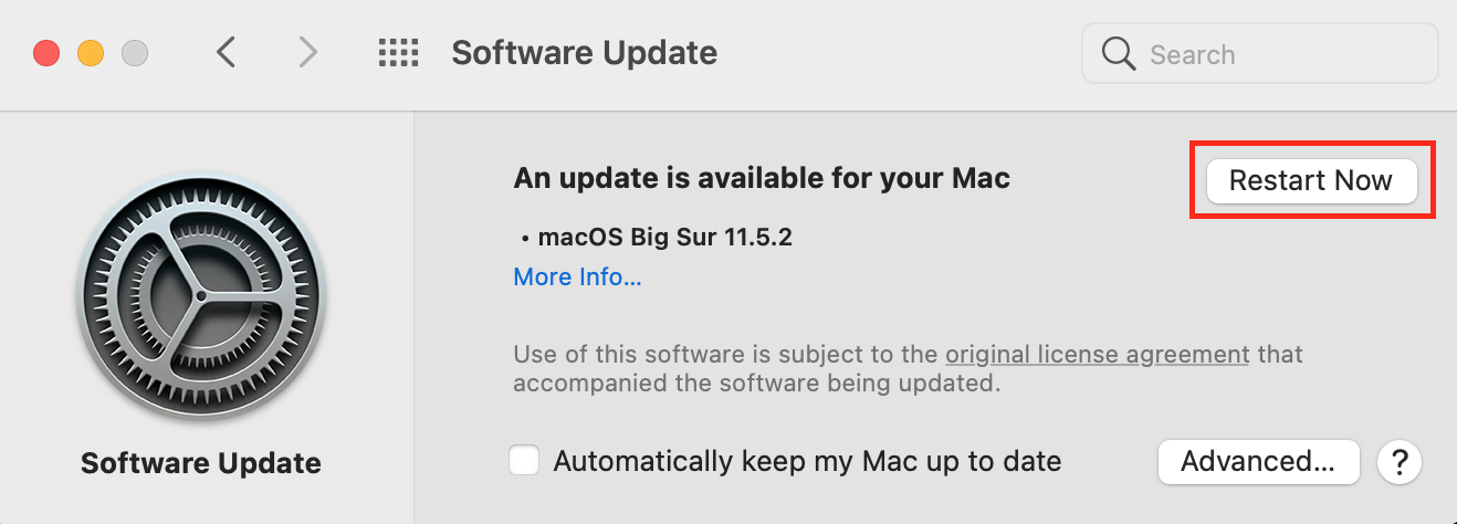 aktualizacja oprogramowania na macOS