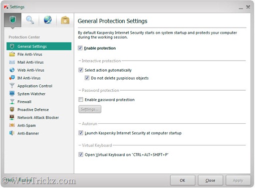 Kaspersky Internet Security 2012_settings