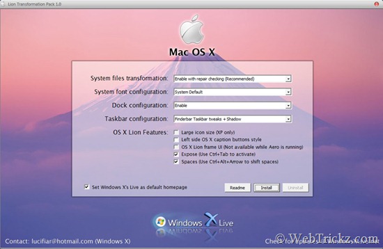 Pakiet Lion Transformation Pack - przekształcenie systemu Windows w system OSX Lion