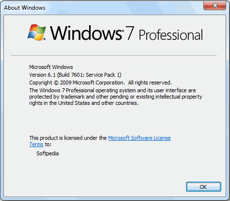 Windows 7 SP 1 RTM Build 7601