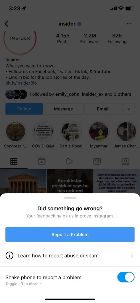 Kołowrotki na Instagramie nie działają