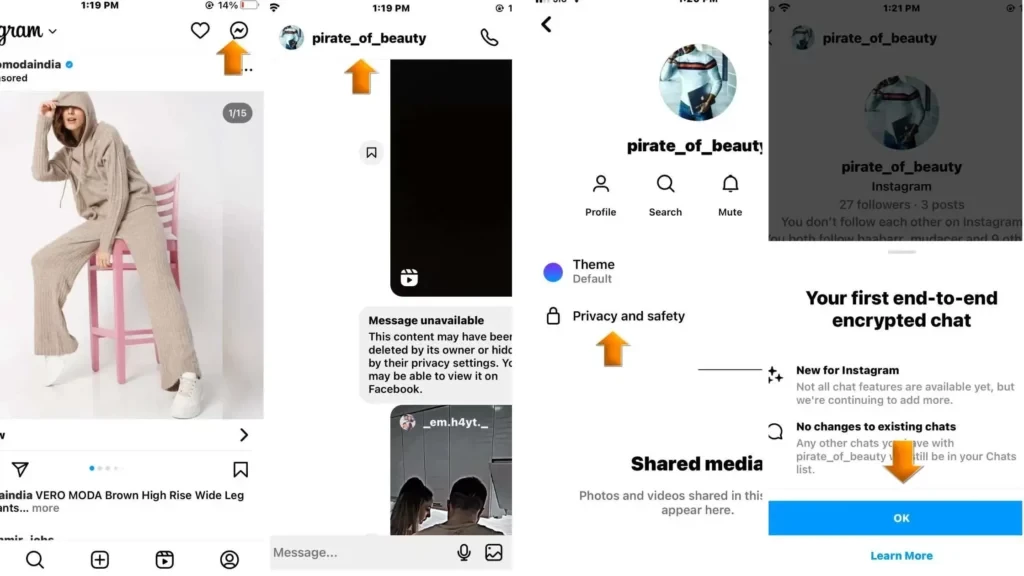 Jak korzystać z szyfrowania end-to-end w czatach na Instagramie dla istniejących i nowych czatów