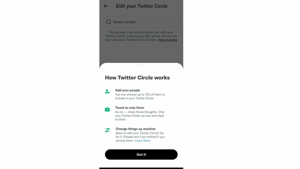 jak korzystać z Twitter circle?