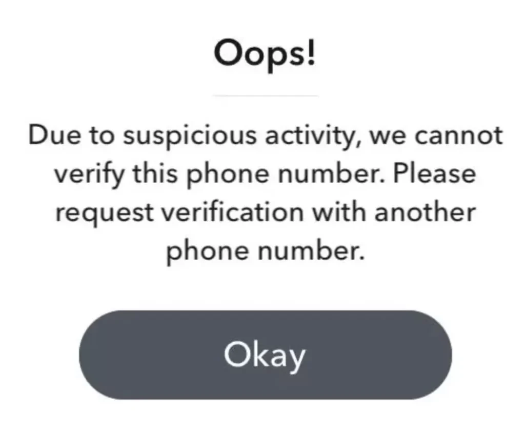 Jakie są przyczyny "Z powodu podejrzanej aktywności nie możemy zweryfikować tego numeru telefonu" na Snapchacie?