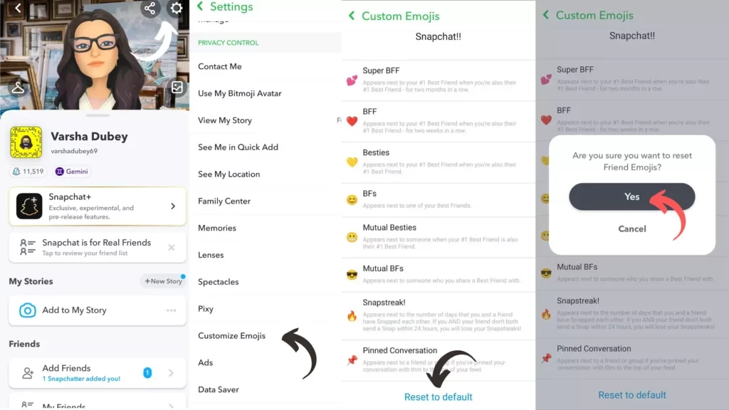 Kroki: Jak zresetować Snapchat Emojis do domyślnego za pomocą Androida?