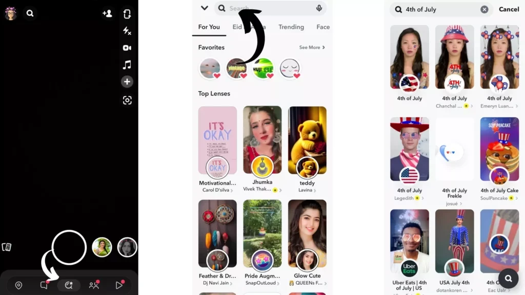 Jak znaleźć filtry Snapchata na 4 lipca?