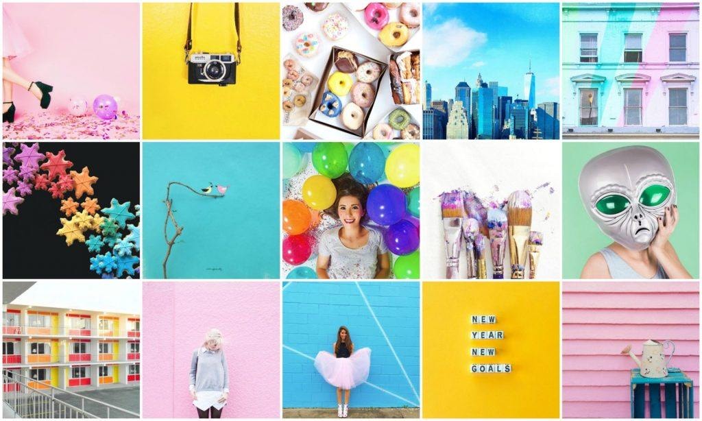 Przyciąganie uwagi widzów na Instagramie Grid Layout: kombinacja kolorów Grid