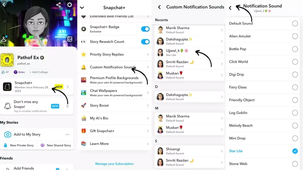 Jak uzyskać niestandardowe dźwięki powiadomień dla znajomych w Snapchat Plus?