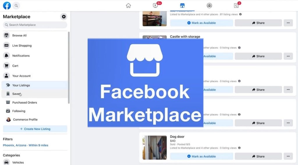 Dostęp do Facebook Marketplace