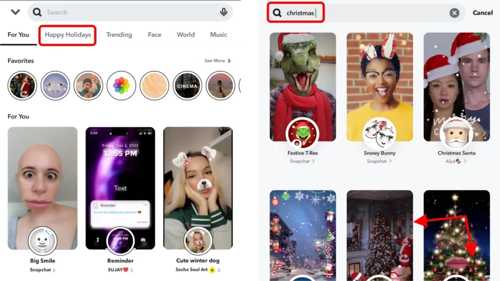 Świąteczne filtry Snapchata