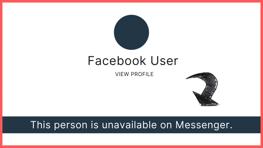 Skrzynka czatu komunikatora Facebook; Ta osoba jest niedostępna na Messengerze