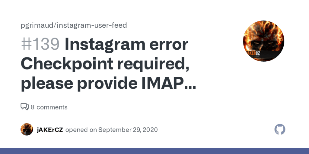 Wymagany błąd punktu kontrolnego na Instagramie